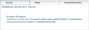 1st SolidWorks World 2011 Connect Tweet