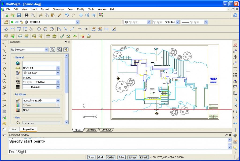 DraftSight plan view