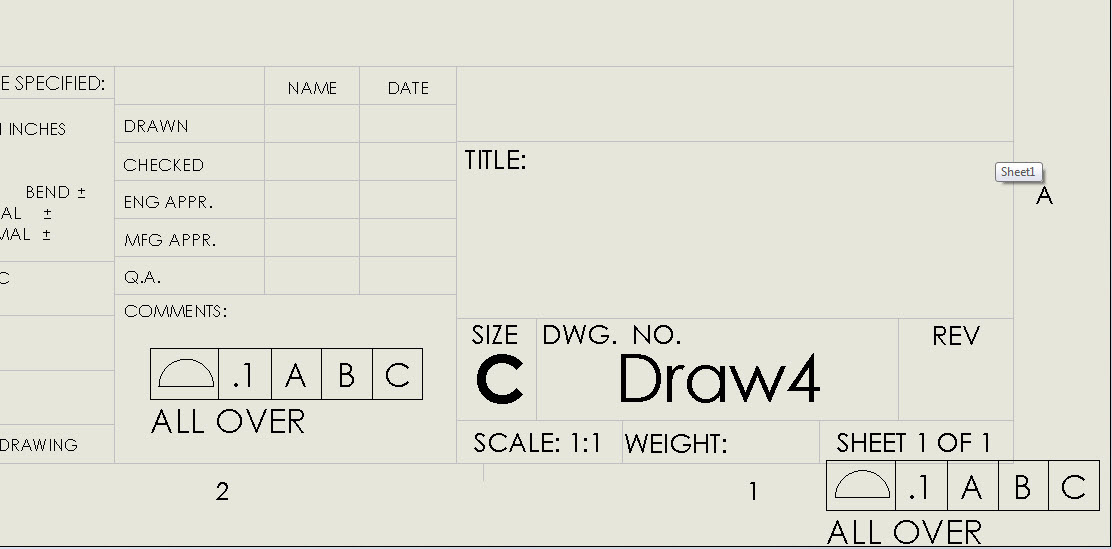 Editing sheet