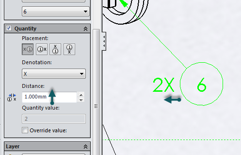 Quantity spacing