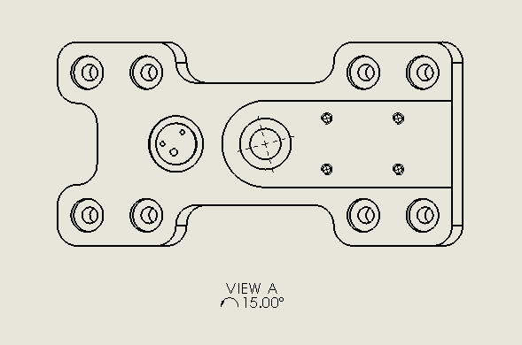 Rotated auxiliary view to be orthographic to drawing sheet
