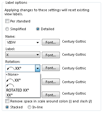 View options for angles