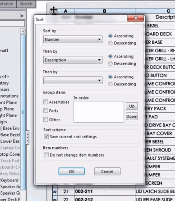 Save sort settings
