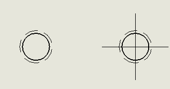 Holes with and without center mark