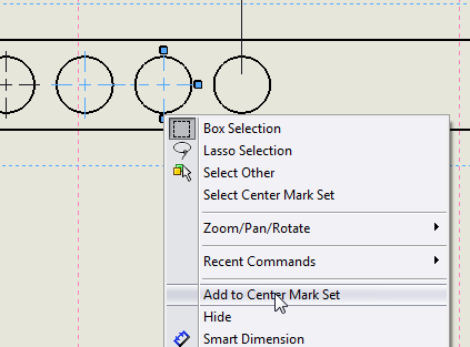 Add to center mark set