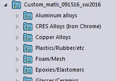 ctopher custom materials for SOLIDWORKS