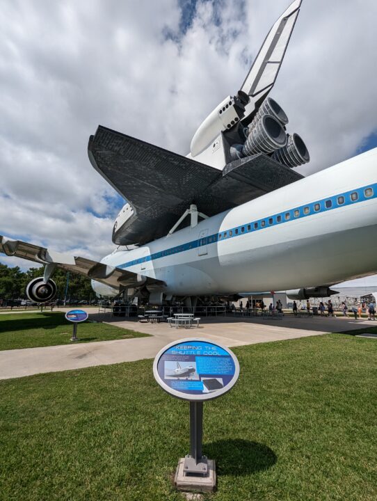 Replica Space Shuttle Independence and an actual Space Shuttle Aircraft, Boeing 747