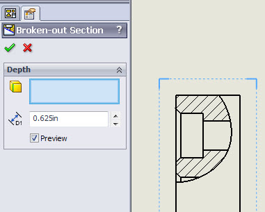 broken out section solidworks not working